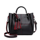 Miss Lulu Leather Look 2 In 1 Bucket Handbag - Black