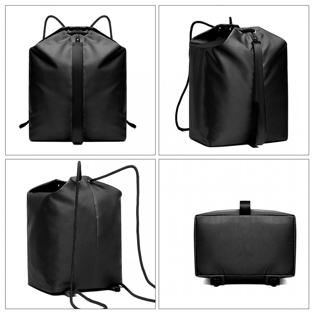 Kono Multi Access Drawstring Backpack - Black