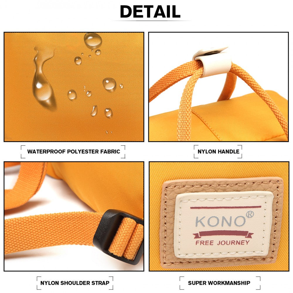 Kono Large Polyester Laptop Backpack - Yellow