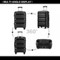 Kono 20 Inch Bright Hard Shell PP Suitcase - Classic Collection - Black
