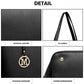 Miss Lulu Leather Look Embroidered Tote Bag - Black