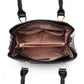 Miss Lulu Leather Look Colour Block Bow Pendant Handbag - Black