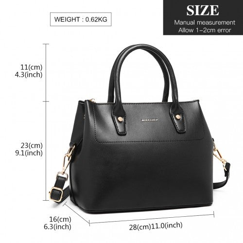 Miss Lulu Silk Scarf Shoulder Bag - Black