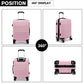 Kono Abs Sculpted Horizontal Design 20 Inch Cabin Luggage - Pink