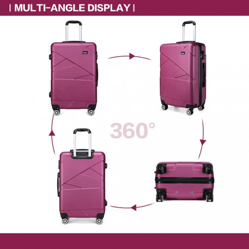 Kono 20-24-28” Bandage Effect Hard Shell Suitcase - Purple