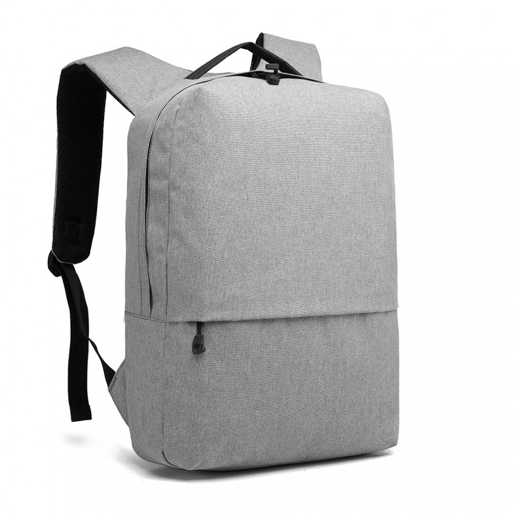 Kono Waterproof Basic Backpack With USB Charging Port - Grey
