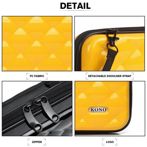 Kono Multifaceted Diamond Travel Clutch - Yellow