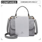 Miss Lulu Stylish Ladies Leather Handbag Shoulder Bag - Grey