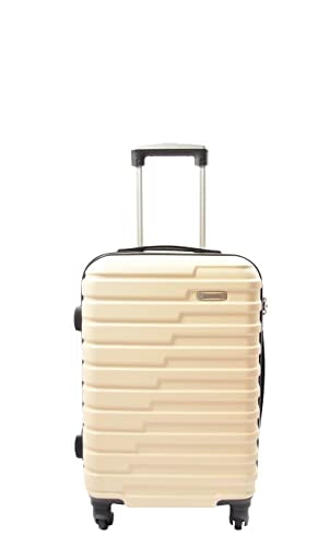 House Of Leather Cabin Size Four Wheel Suitcase Hard Shell Luggage Conney (Off White, Cabin)