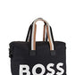 BOSS Mens Catch Holdall Recycled-nylon holdall with oversized logo and leather trims Size One Size