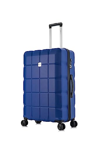 ATX Luggage 28" Large Suitcase Super Lightweight Durable ABS Hard Shell Suitcase with 4 Dual Spinner Wheels and Built-in TSA Lock (Midnight Blue, 110 Liter)