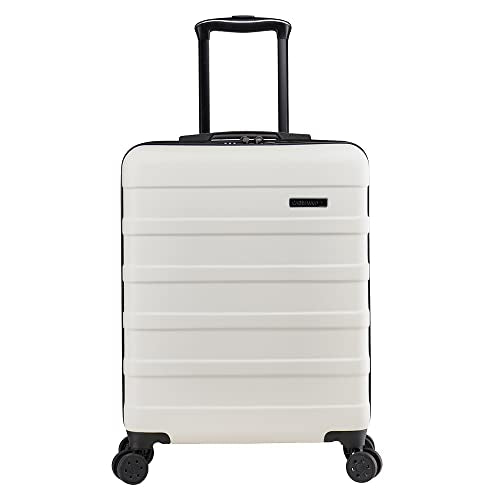 Cabin Max Anode Cabin Suitcase 55x40x20 Built in Lock, Lightweight, Hard Shell, 4 Wheels, Suitable for Ryanair, Easyjet, Jet 2 Paid Carry on (Arctic White, 55 x 40 x 20 cm)