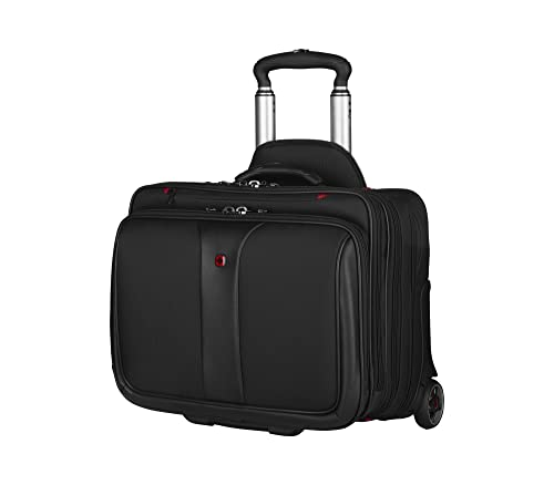 Wenger 600662 PATRIOT 17 Inch 2-Piece Business Wheeled Laptop Briefcase, Padded Laptop Compartment with Matching 15.4 Inch Laptop Case in Black {25 Litre}
