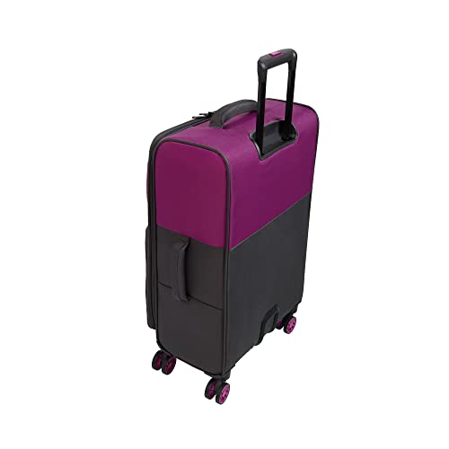 it luggage Duo-Tone 3 Piece Softside 8 Wheel Spinner Set, Fuschia Red / Magnet, 3 Count Set, Duo-Tone 3 Piece Softside 8 Wheel Spinner Set