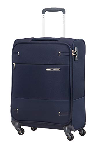 Samsonite Base Boost - Spinner S (Length: 40 cm) Hand Luggage, 55 cm, 39 Litre, tsa lock, Blue (Navy Blue)