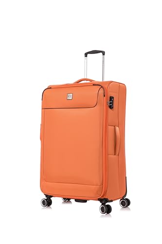 ATX Luggage Large Suitcase Expandable Durable Lightweight Suitcase with 4 Dual Spinner Wheels & Built-in TSA Lock (Orange/Black, 29 Inches, 110 Liters)