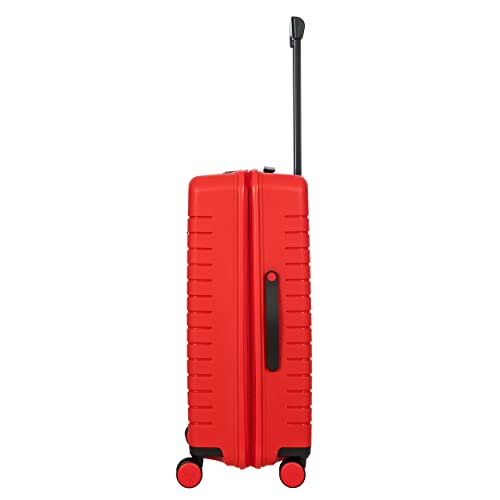 Bric's Hard-Shell Expandable Suitcase Ulisse B|Y Collection, Suitcase with 4 Wheels, Resistant and Ultralight, USB Port, Integrated TSA Lock, Dimensions 49x71x28/32, Red
