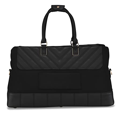 Ted Baker Luggage Albany ECO Collection, Lightweight Luxury Travel Clipper Bag with Gold Hardware, Black