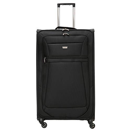 Aerolite Reinforced Super Strong and Light Large 4 Wheel Lightweight Hold Check in Luggage Suitcase, 29” (Black)