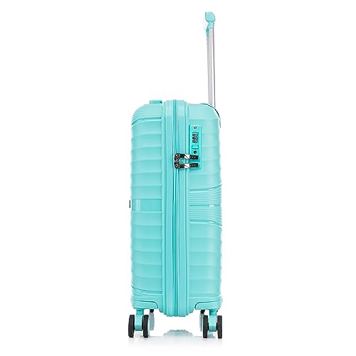 ATX Luggage Cabin Suitcase Lightweight Durable Polypropylene Carry on Suitcase with 4 Dual Spinner Wheels and Built-in TSA Lock (Mint Green, 21 Inches, 38 Liter)
