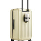 GinzaTravel Trunk Spinner Luggage PC Hardside Luggage with Double Spinner Wheels, Lightweight Travel Suitcase Set with TSA Lock and foldable cup holder Burst Resistant Zipper, Light yellow,