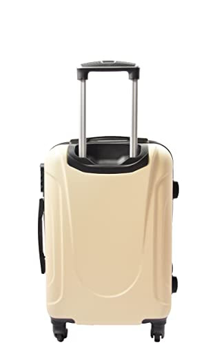 House Of Leather Cabin Size Four Wheel Suitcase Hard Shell Luggage Conney (Off White, Cabin)