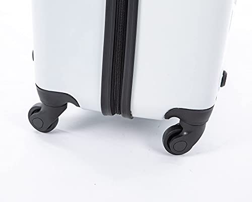 JCB - Loadall Hard Shell Suitcase, 28" - Large - Built-in TSA Suitcase Locks, 360 Degree Spinner Wheels - Made with ABS Polycarbonate Hard Shell - Flight Case - Luggage Bags for Travel - White