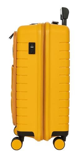 Brics by Ulisse 4-Wheel Cabin Trolley with Front Pocket 55 cm USB, mango, standard size