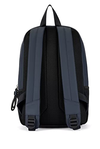 BOSS Mens Pod Backpack Double-Compartment Backpack in Faux Leather with Logo Patch Size One Size