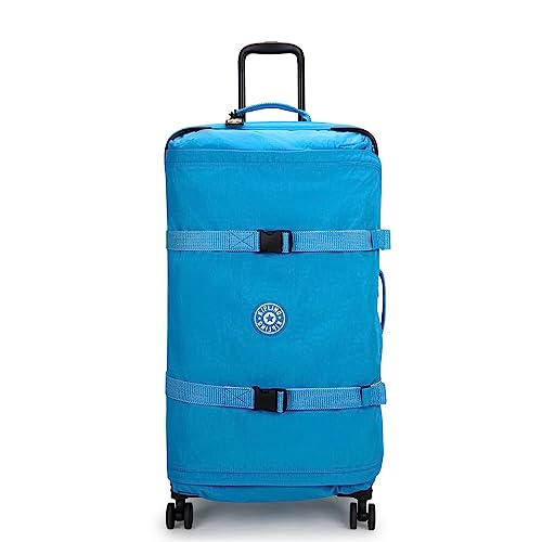 Kipling Spontaneous L, Large 4-Wheeled 360° Suitcase with Elastic Straps, TSA Lock, 78 cm, 101 L, Eager Blue