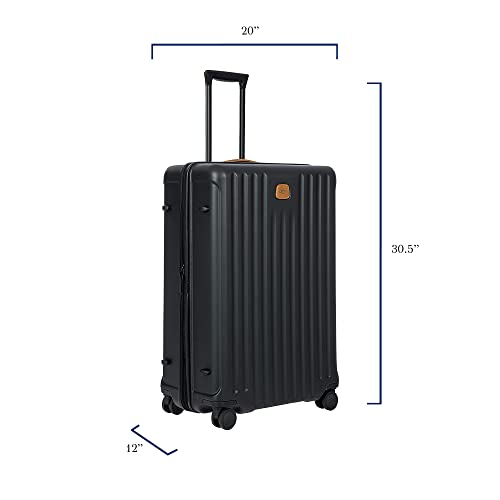 Bric's Hard Expandable Suitcase Capri Collection, Large Suitcase with 4 Wheels, Lightweight and Resistant, USB Connection, Integrated TSA Lock, Dimensions 53x78x31/35, Black
