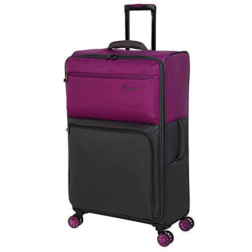 it luggage Duo-Tone 31" Softside Checked 8 Wheel Spinner, Fuschia Red/Magnet, 31", Duo-Tone 31" Softside Checked 8 Wheel Spinner