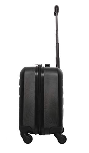 Aerolite Hard Shell Rolling Padded Laptop Case Bag on 4 Wheels - Fits up to 15.6", Overnight Trolley Business Hand Cabin Luggage Case Black