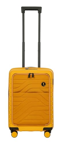 Brics by Ulisse 4-Wheel Cabin Trolley with Front Pocket 55 cm USB, mango, standard size