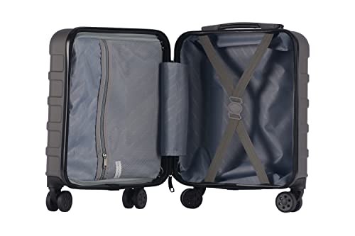 Cabin Max Anode Set of Two 45x36x20cm Lightweight Hand Luggage Suitable for Easyjet Under Seat (Black & Graphite, 45x36x20 cm)