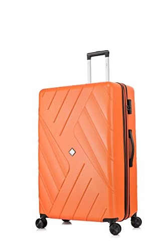 ATX Luggage Extra Large Suitcase Expandable Durable ABS Hard Shell Suitcase with 4 Dual Spinner Wheels and Built-in 3 Digit Combination Lock (Orange, 32 Inches,173 Liter)