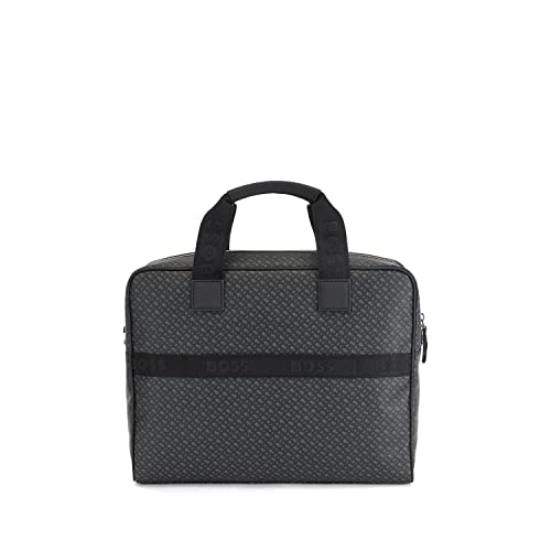 BOSS Mens Byron S doc case Italian-fabric document case with monogram print Size One Size