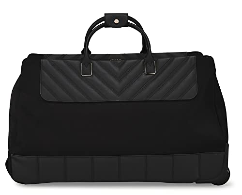 Ted Baker Luggage Albany ECO Collection, Lightweight Luxury Travel Duffle with Gold Hardware, Large, Black