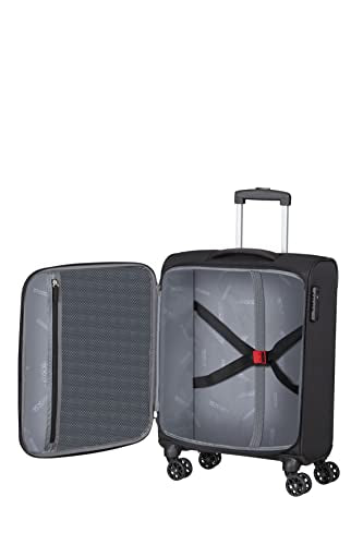 American Tourister Hyperspeed 4-Wheel Suitcase Set 3-Piece, Black (Jet Black), Standard Size, Luggage Sets