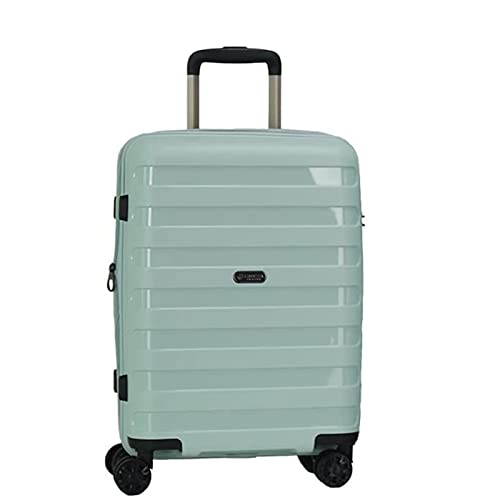 GinzaTravel Expandable Small Suitcase with 4 Double Spinner Wheels and TSA Lock, Lightweight Hard Shell PP Material Travel Carry-on Cabin Luggage, Light Green