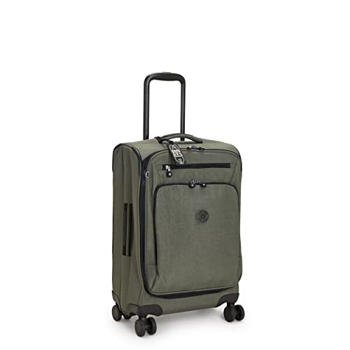 Kipling New YOURI Spin S, Small Cabin Size Spinner, 58cm, 33 L, Green Moss