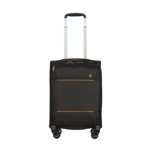 ANTLER - Cabin Suitcase - Brixham Luggage - 55x35x20 Cabin Luggage, Black - Lightweight Suitcase for Travel & Holidays - Carry On Suitcase with 4 Wheels, Expandable Zip, Pockets - TSA Approved Locks