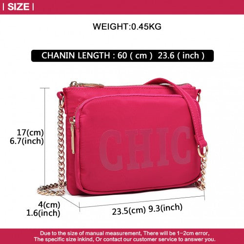 Miss Lulu 'Chic' Chain Shoulder Bag - Plum
