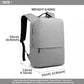 Kono Waterproof Basic Backpack With USB Charging Port - Grey