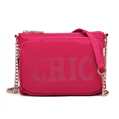 Miss Lulu 'Chic' Chain Shoulder Bag - Plum