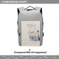 Kono Waterproof Basic Backpack With USB Charging Port - Grey