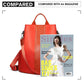 Miss Lulu Two Way Backpack Shoulder Bag With Pom Pom Pendant - Orange