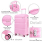 Kono Bright Hard Shell PP Suitcase 3 Pieces Set - Classic Collection - Pink