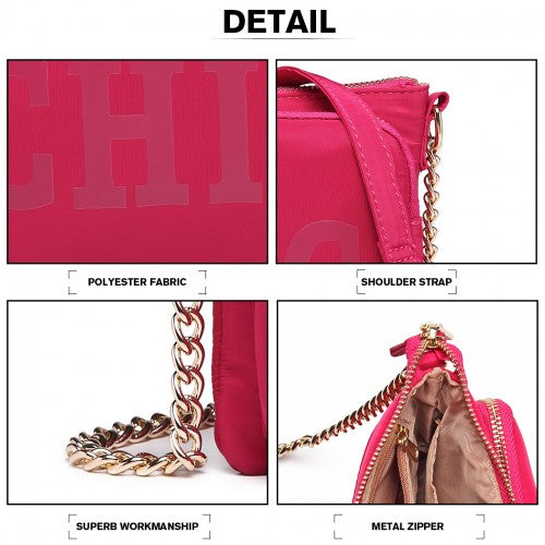 Miss Lulu 'Chic' Chain Shoulder Bag - Plum
