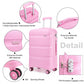 Kono 24 Inch Bright Hard Shell Pp Suitcase - Classic Collection - Pink